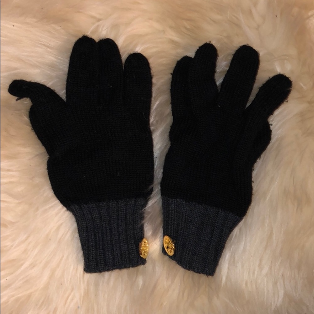 Tory Burch black and grey gloves